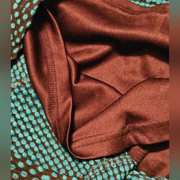 41 HAWTHORN Retro Black and Blue Polka Dot Dress Size Meduim - Picture 4 of 5